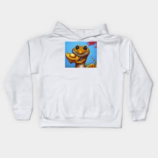 Gecko hold gold ingot Kids Hoodie